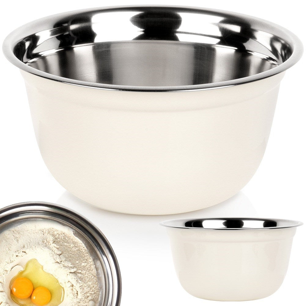 White steel kitchen bowl 26 cm, 4.2 l