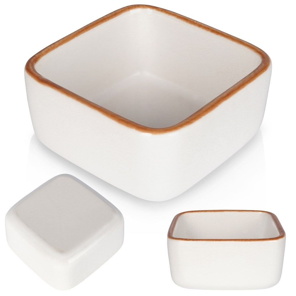 White stoneware baking dish 85 ml for oven, dishwasher, microwave