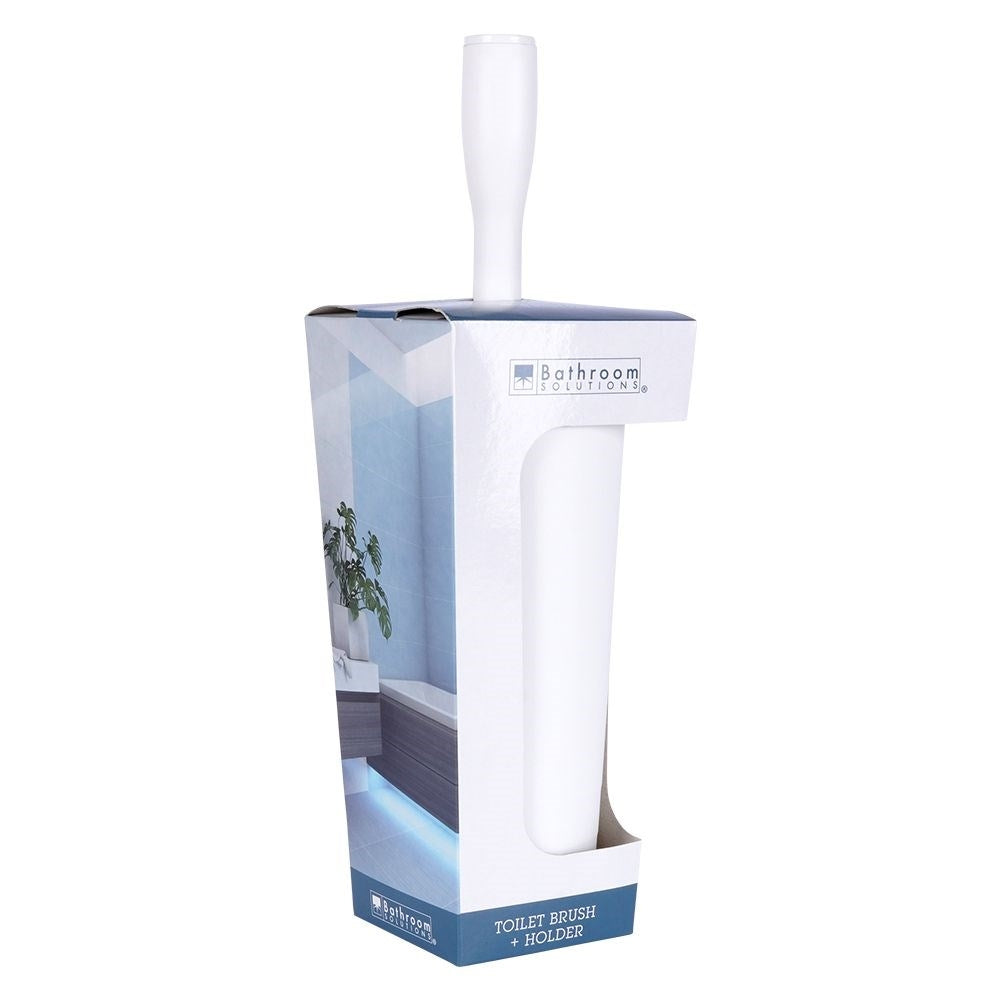 White toilet brush with container - durable and easy to clean