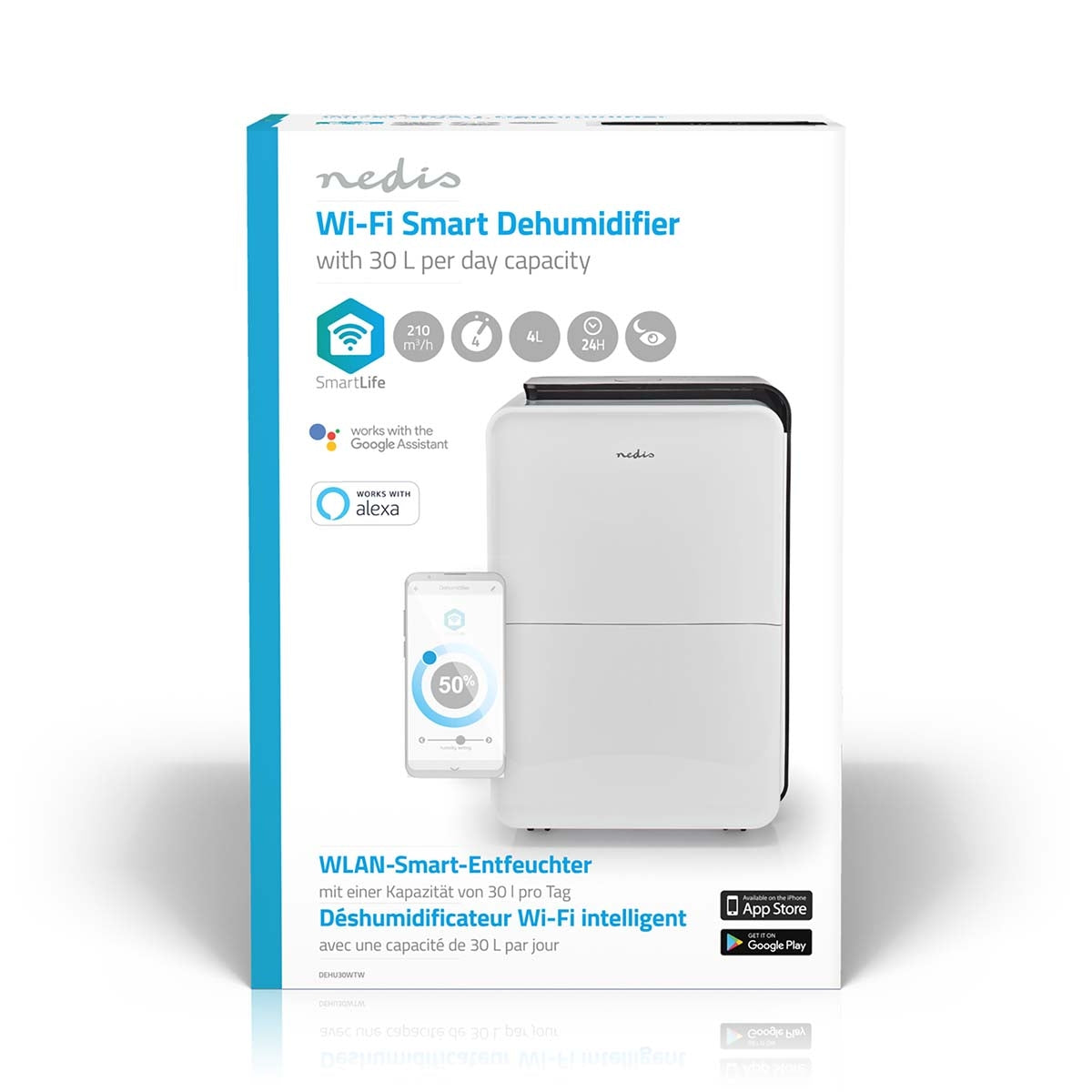 Wi-Fi Smart Dehumidifier, 30L/Day, App Control