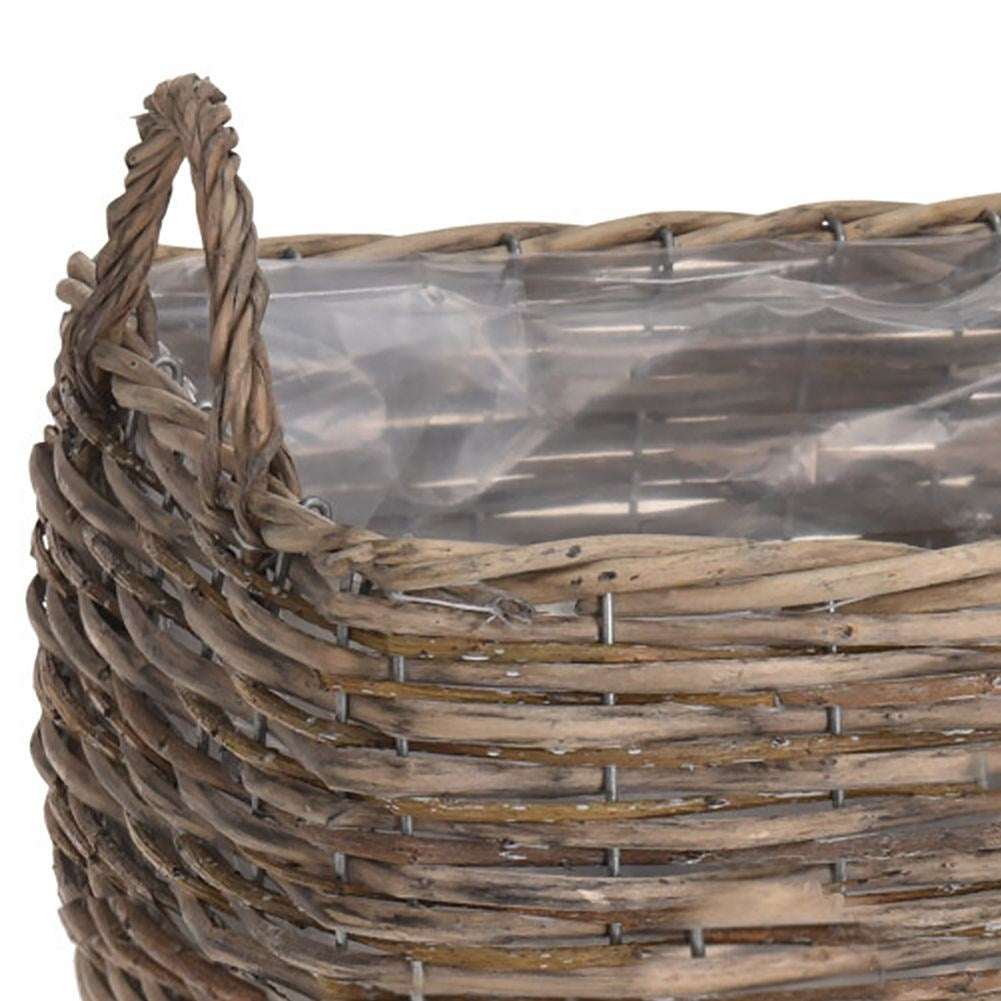 Wicker Plant Protection Basket with Handle for Easy Moving