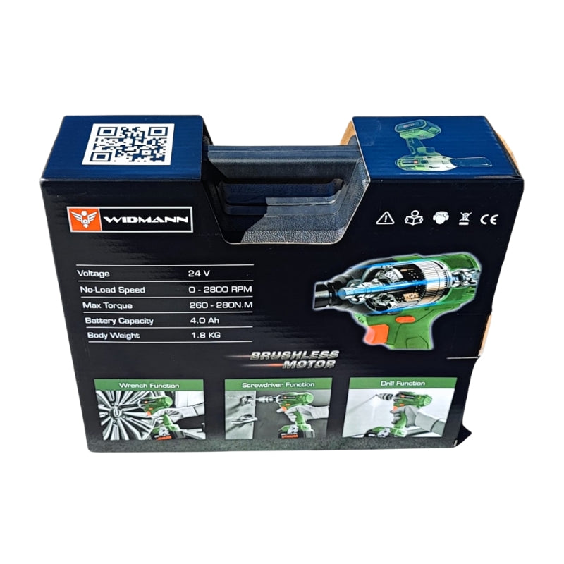 Widmann Impact Wrench 24v 4 Ah With 2 Batteries