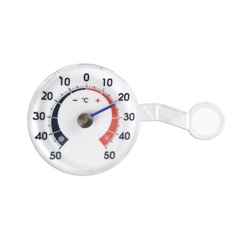 Window thermometer with clear scale and easy installation