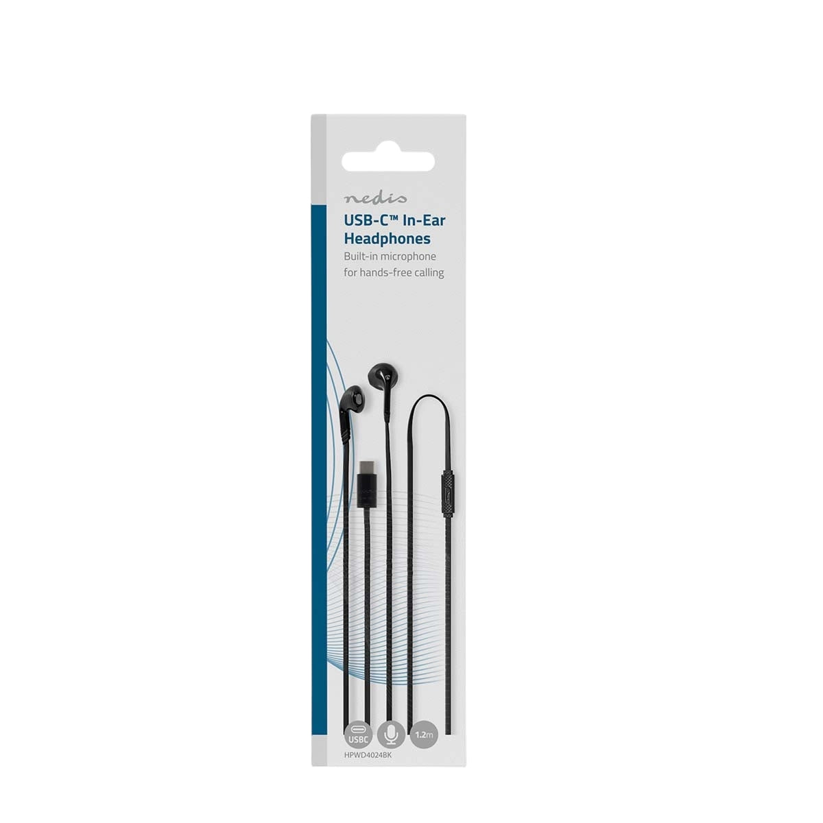 Wired Earphones | USB-C™ | Cable length: 1.20 m | Built-in microphone | Volume control | Black