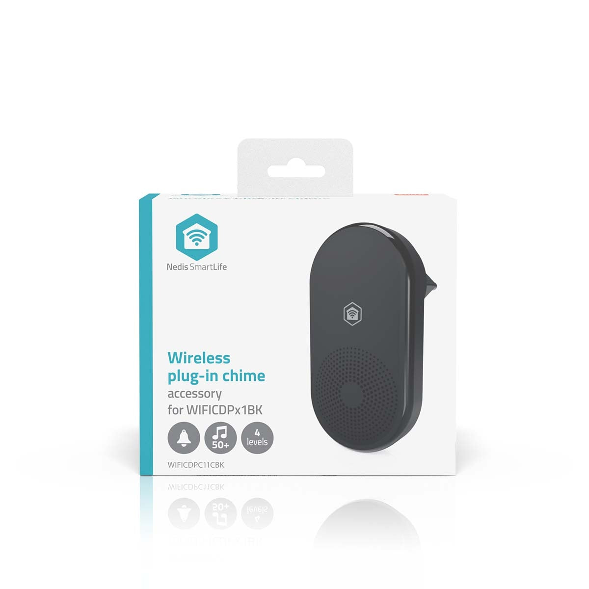 Wireless Door Chime, 55 Sounds, Adjustable Volume, Black