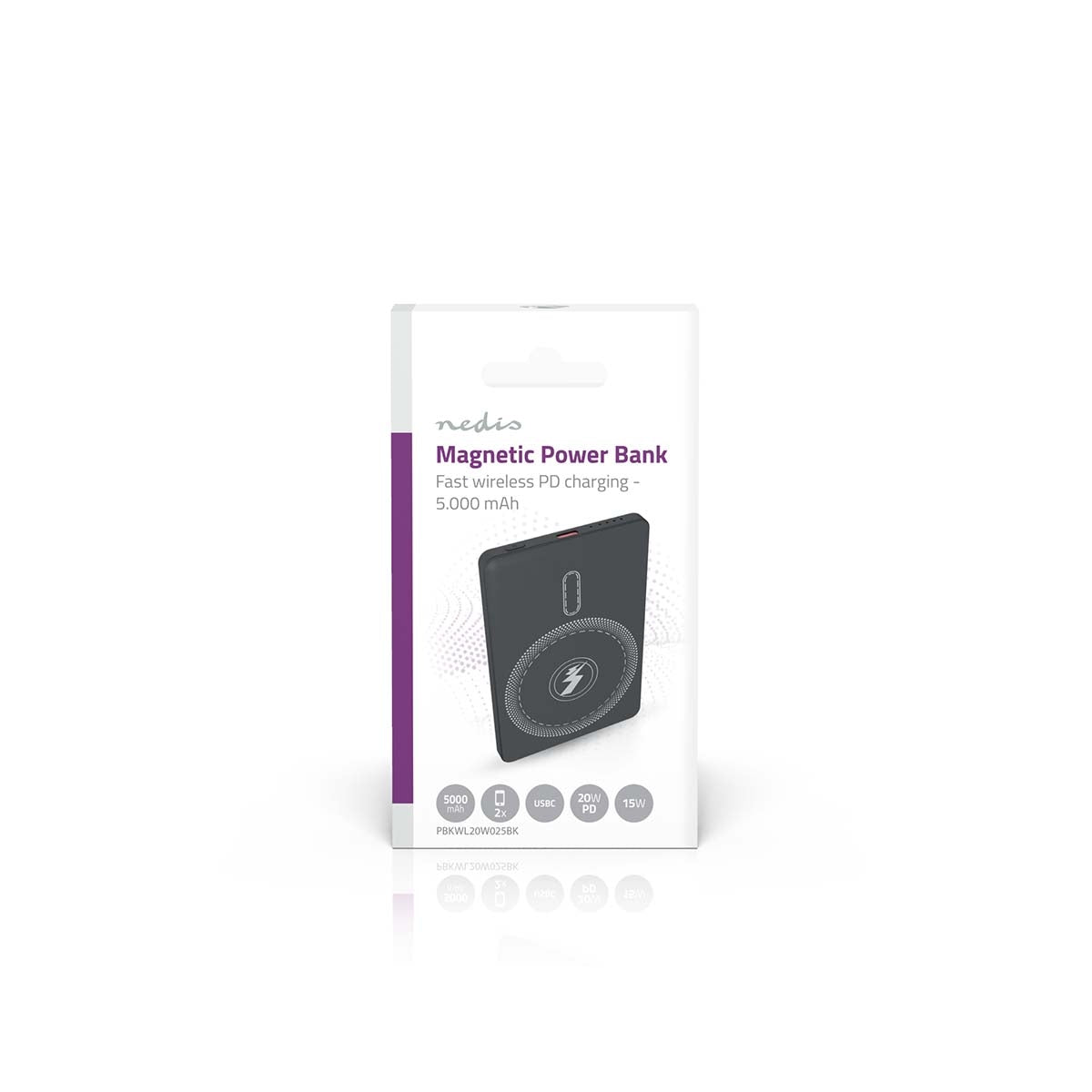 Wireless Powerbank 5000mAh, USB-C, 20W PD, MagSafe Compatible