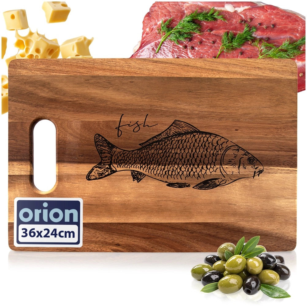 Wooden Cutting Board, Acacia, 36x24 cm, Handle