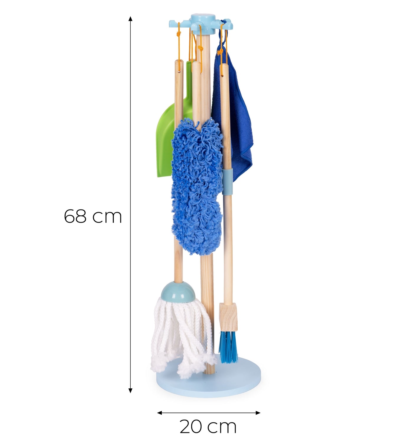 Wooden Kids Cleaning Set – Mop, Broom, Dustpan, 7 Pcs