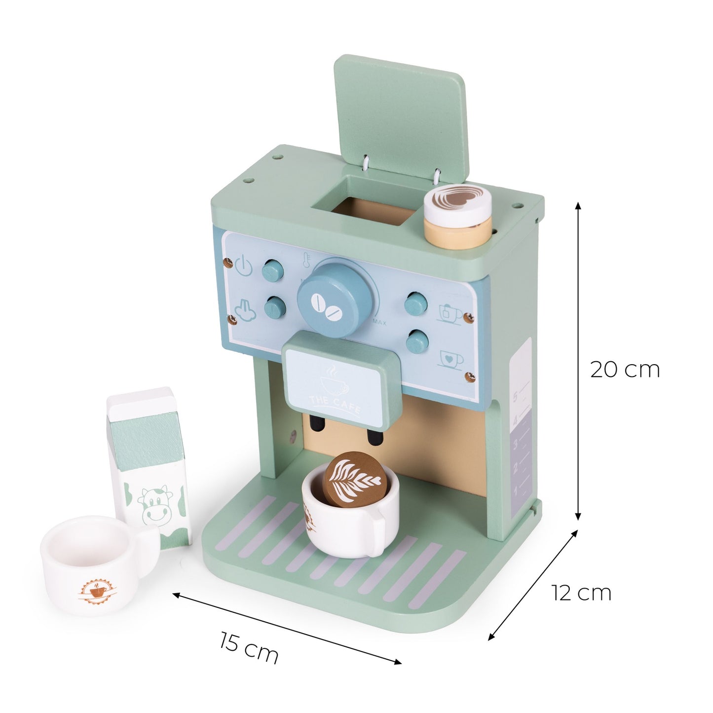 Wooden Kids Coffee Maker Set – 8-Piece Play Barista Kit