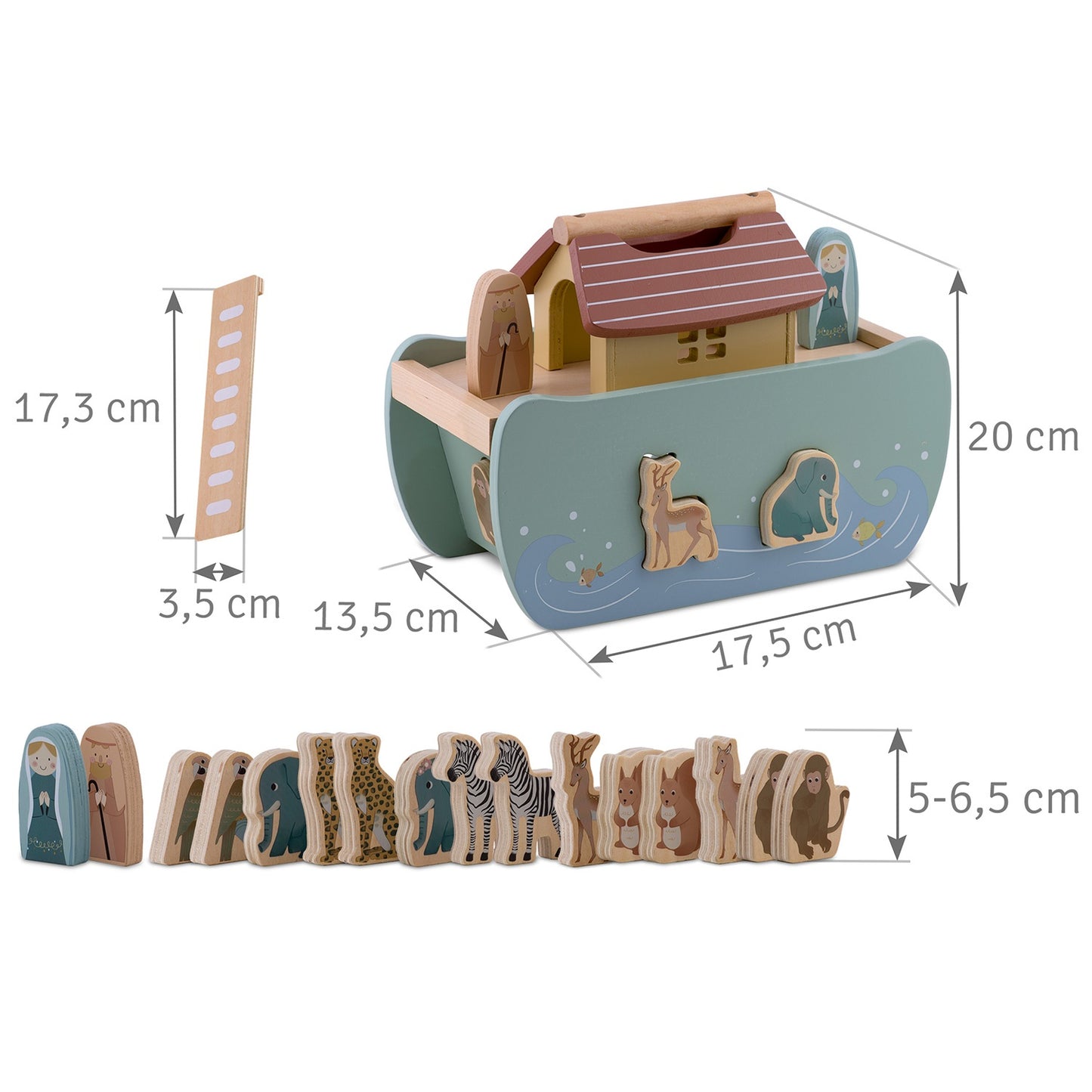 Wooden Noah's Ark with animals NK-862 Nukido