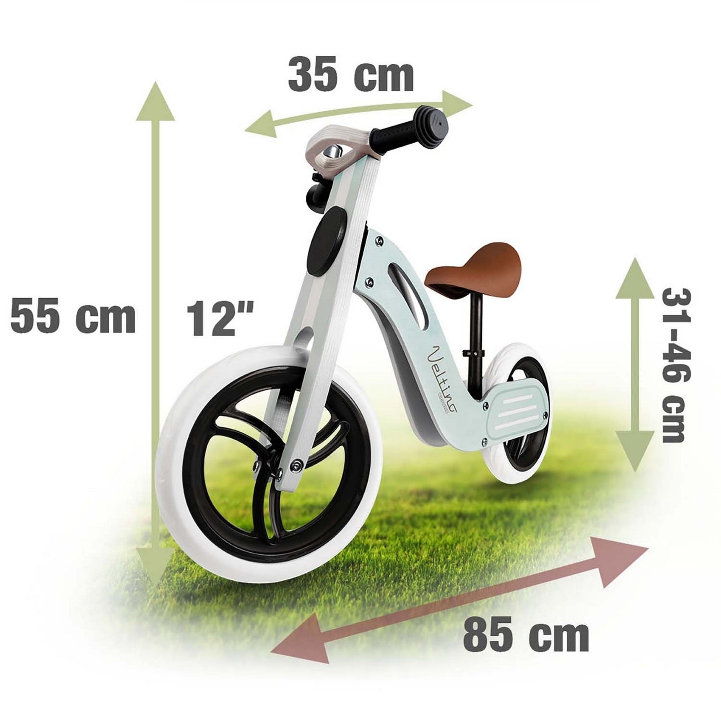 Wooden balance bike blue Ricokids RC-618