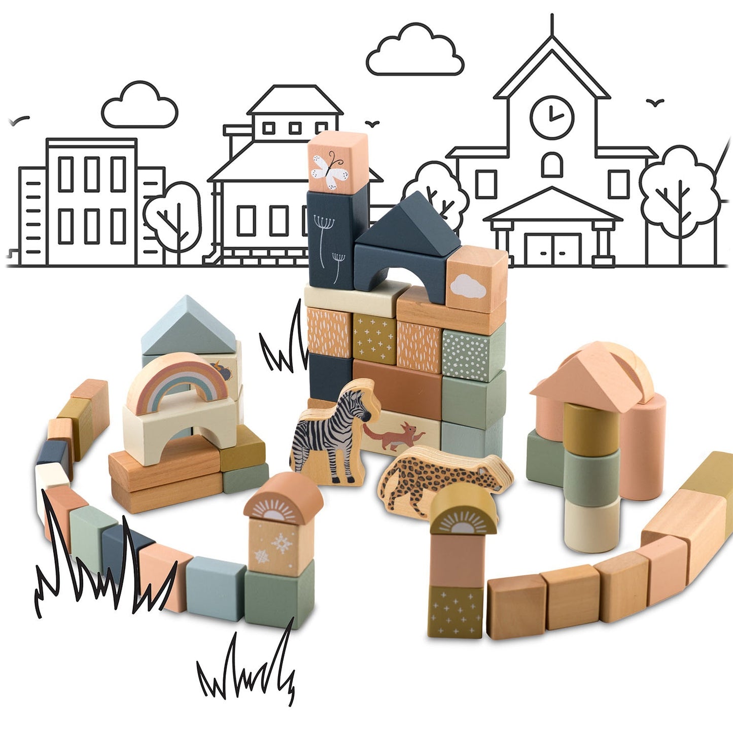 Wooden construction blocks NK-858 Nukido