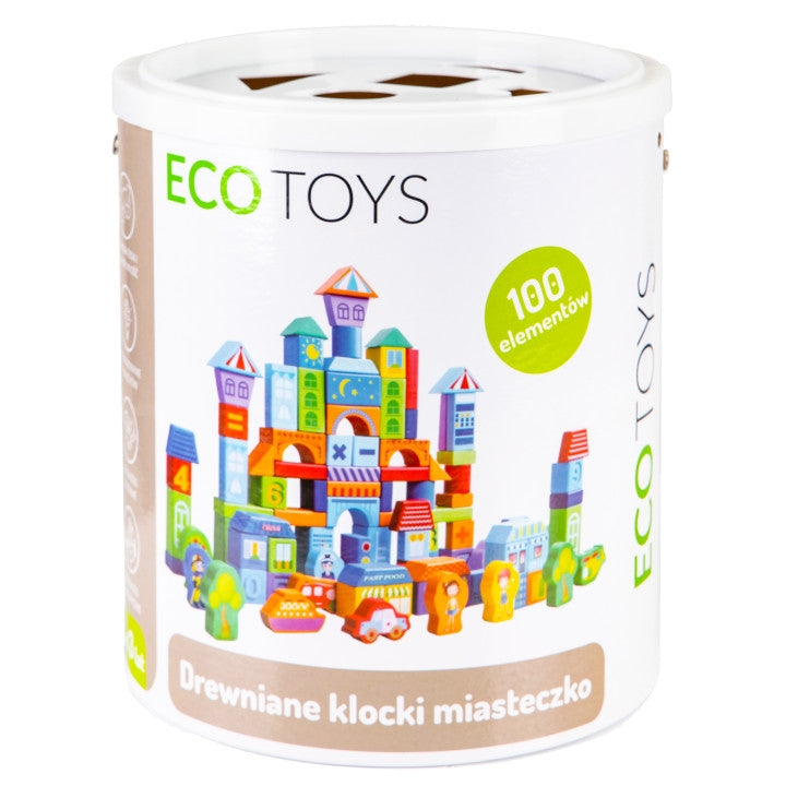 Wooden educational blocks city 100 pcs. sorter