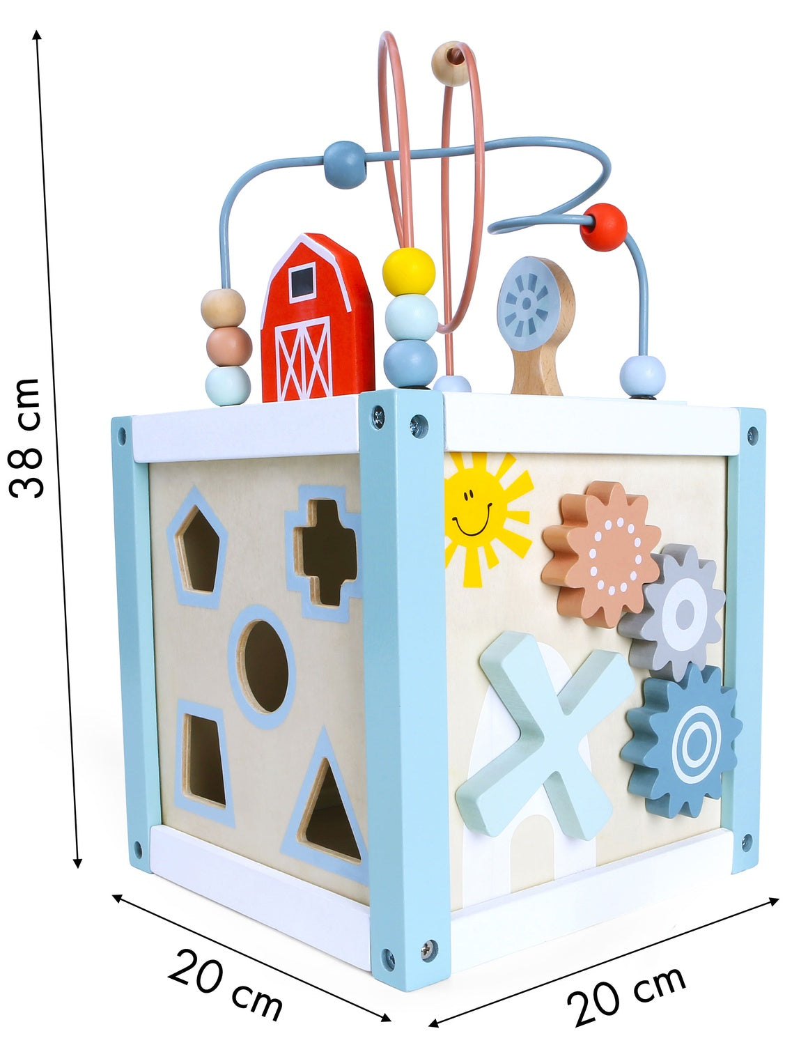 Wooden educational cube sorter + blocks ECOTOYS