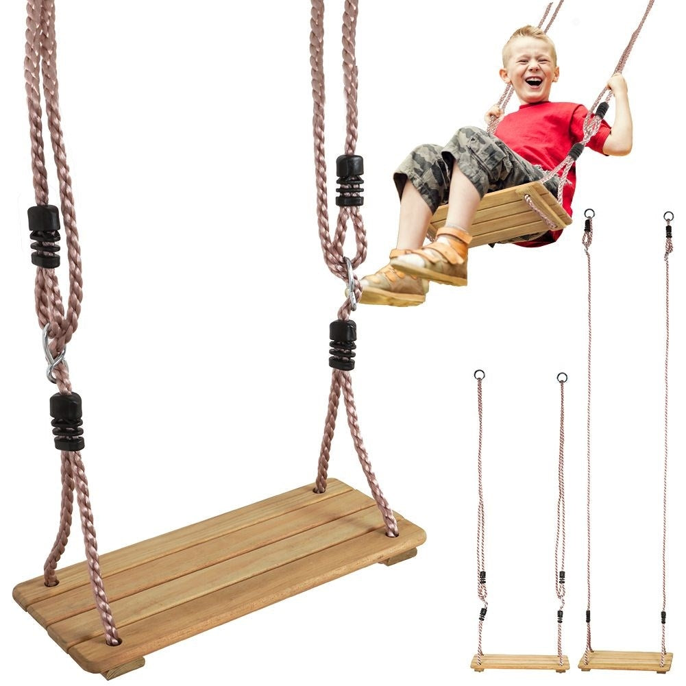 Wooden house swing for children 3+ years - durable pine, thick ropes