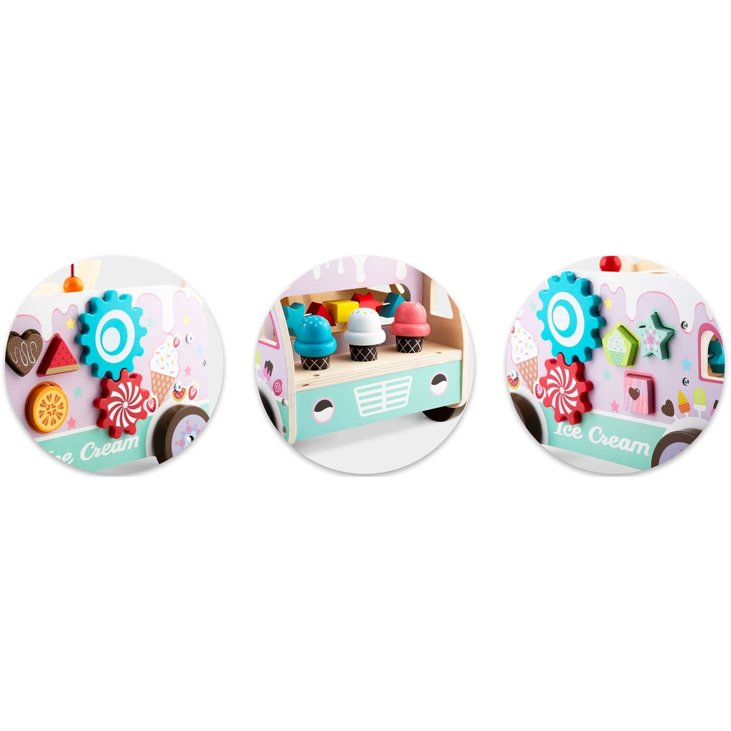 Wooden ice cream pusher walker RK-873 Ricokids