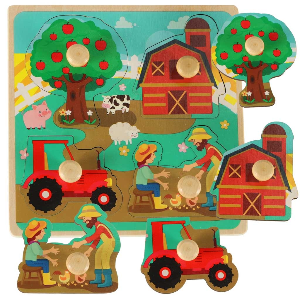 Wooden jigsaw puzzle farm