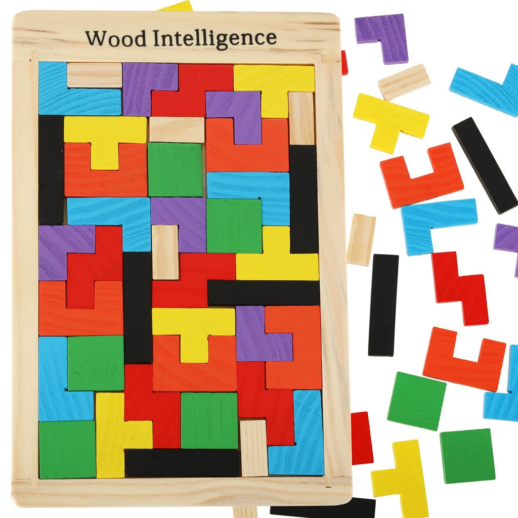 Wooden puzzle tetris blocks 40el.