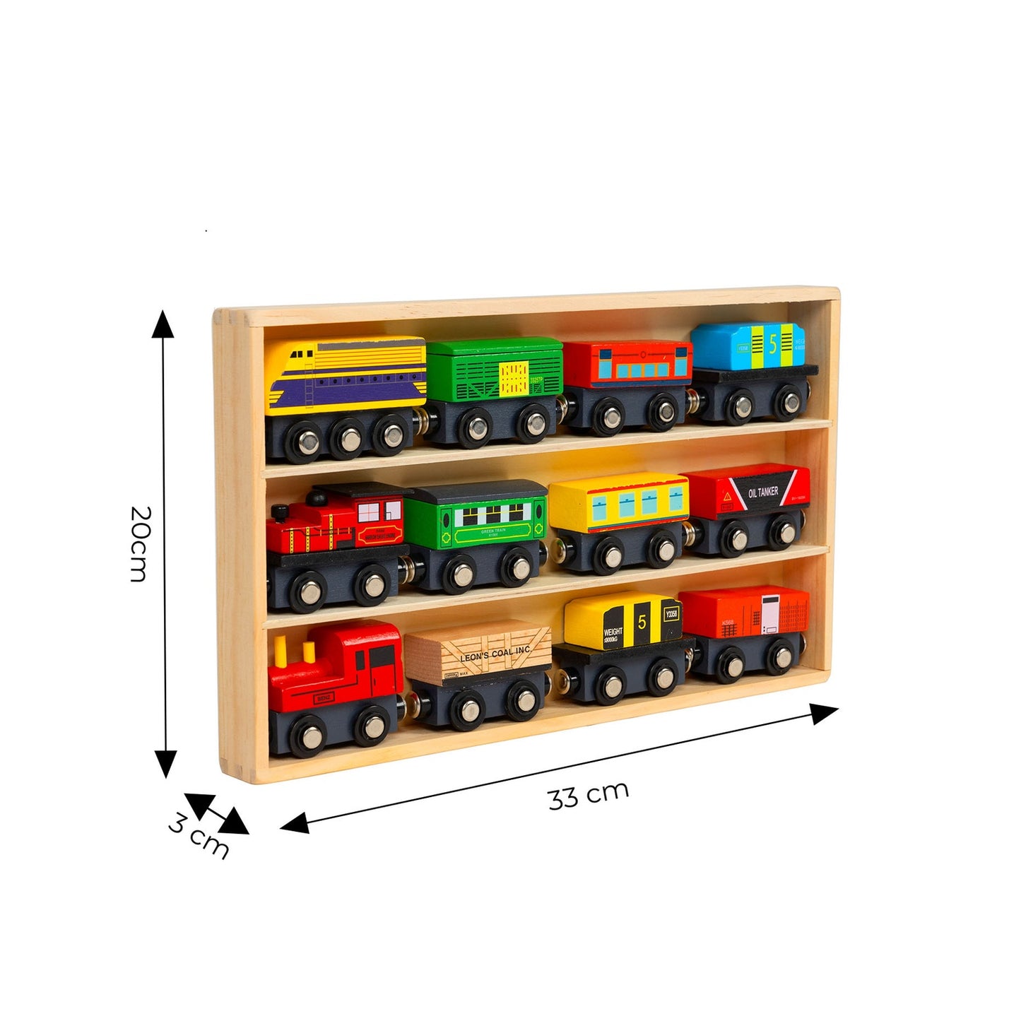 Wooden railway train, 13 elements