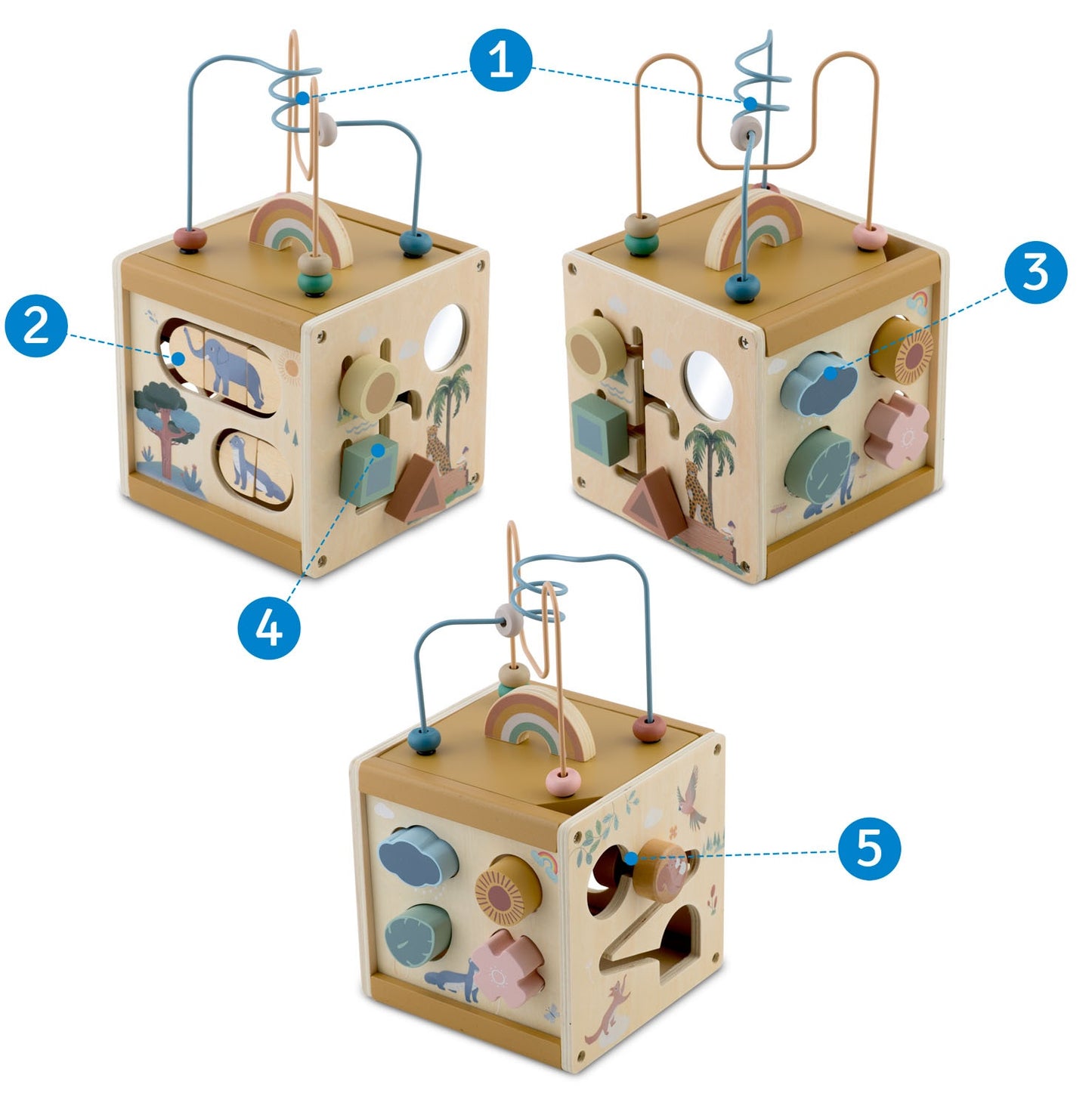 Wooden sensory cube toy NK-861 Nukido