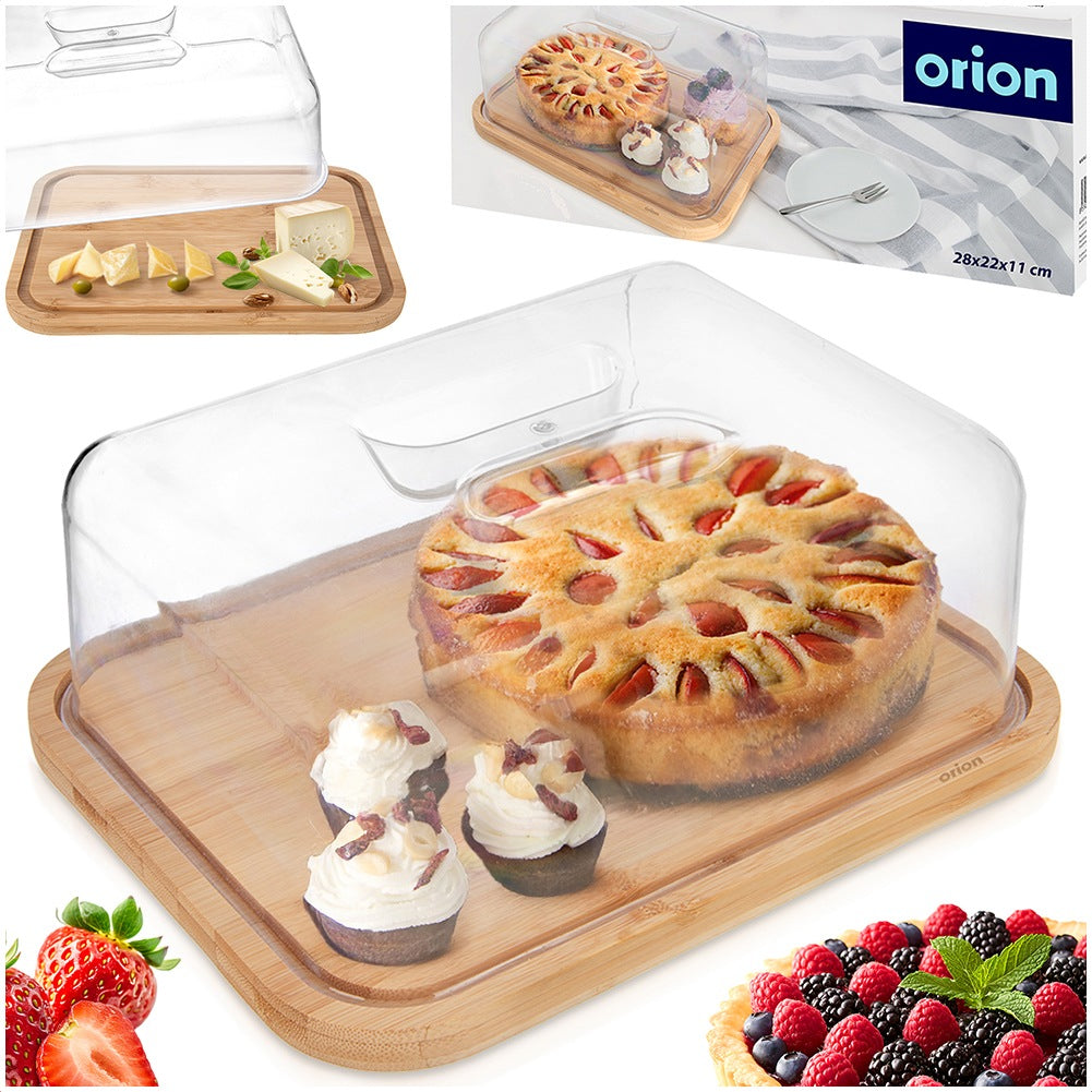 Wooden serving board with lid 28x22x11 cm