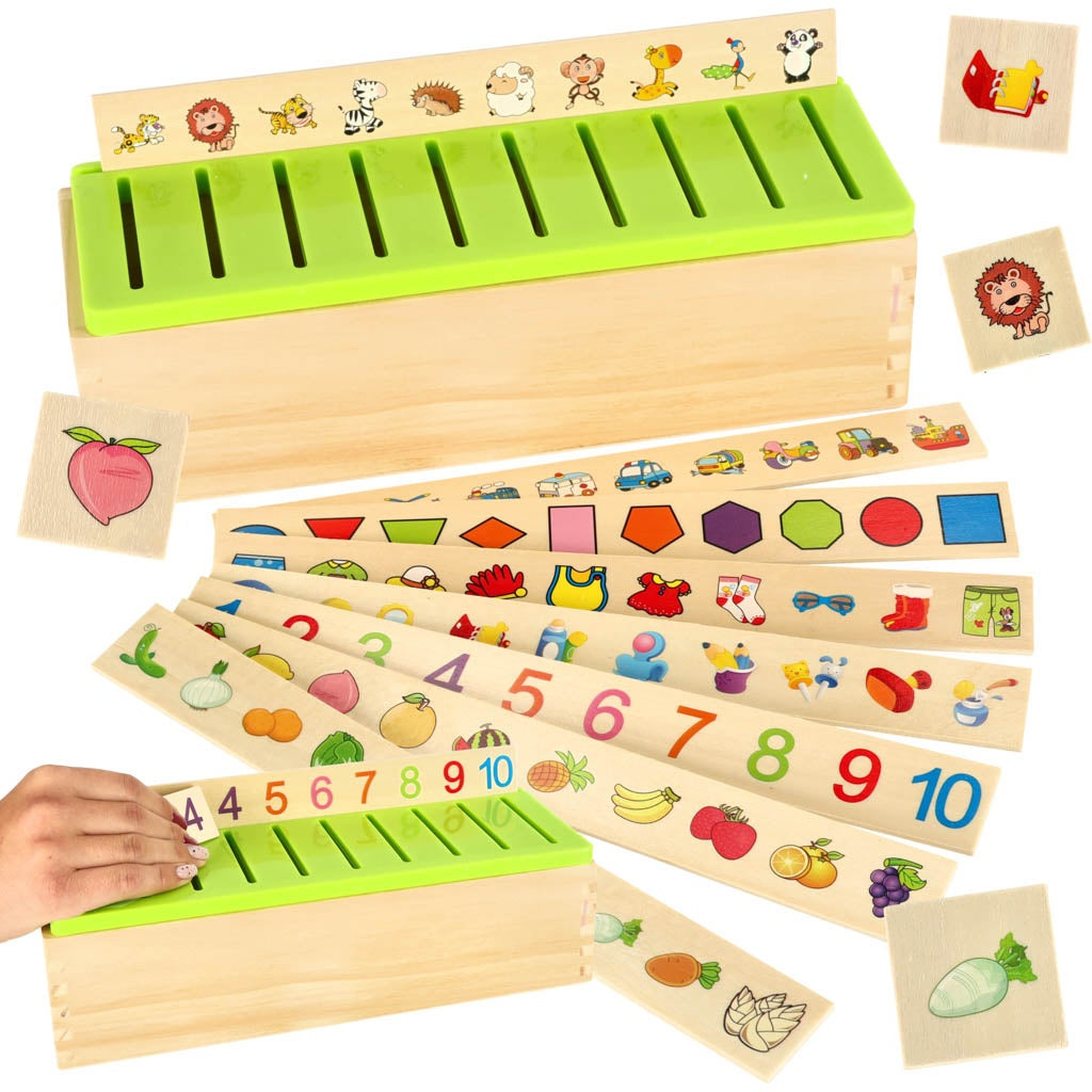 Wooden sorter puzzle matching pictures