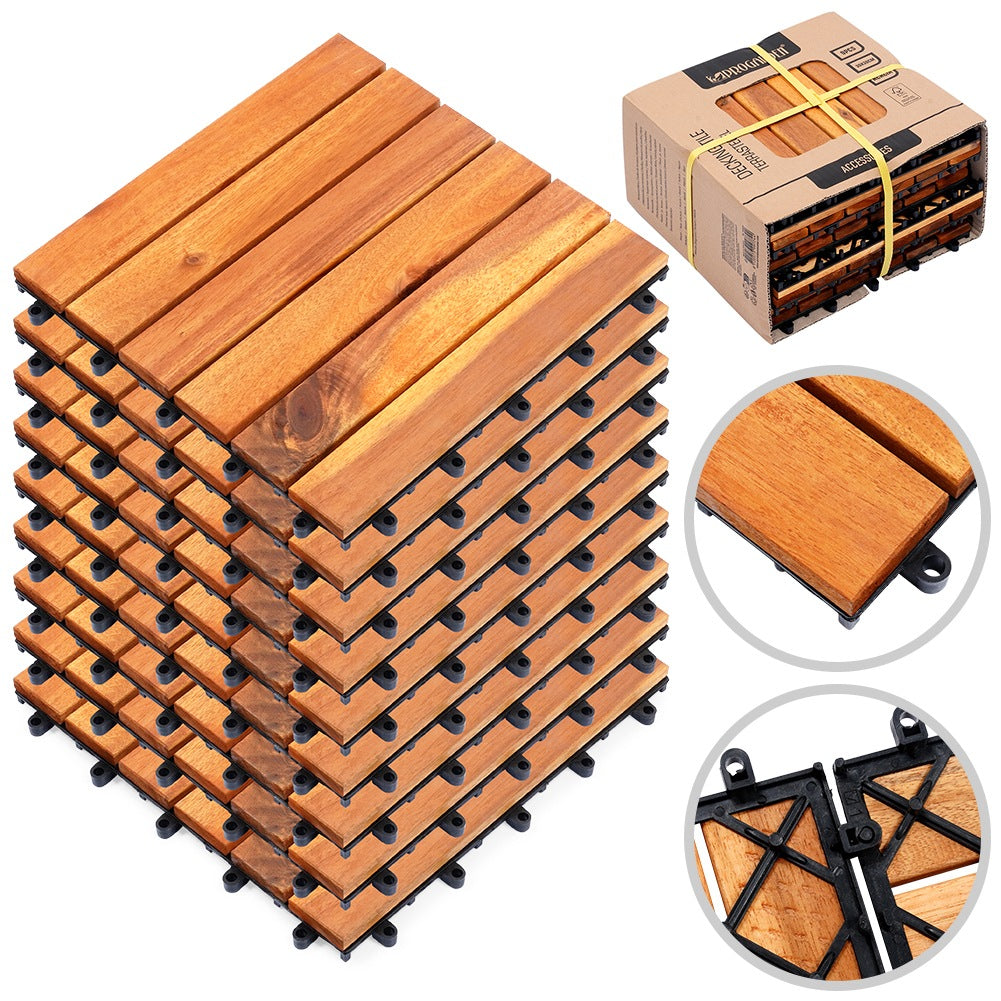 Wooden terrace tiles 30x30 cm 9 pcs.