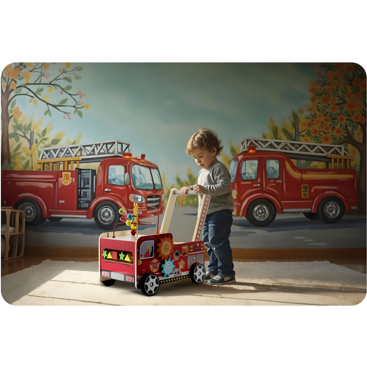 Wooden walker pusher fire brigade RK-873 Ricokids