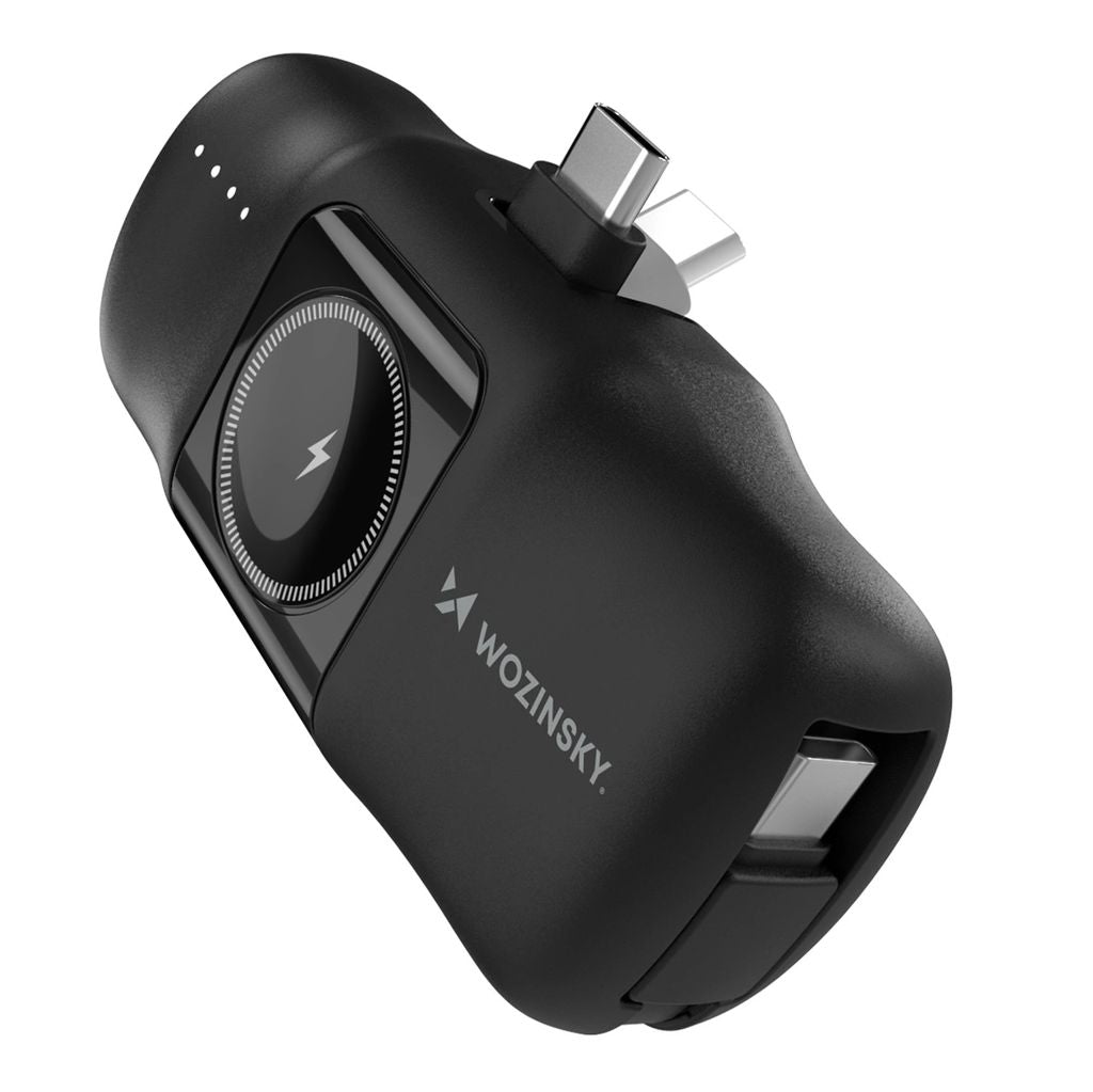 Wozinsky Mini USB-C Powerbank with USB-C & Apple Watch Charger 5000mAh - Black