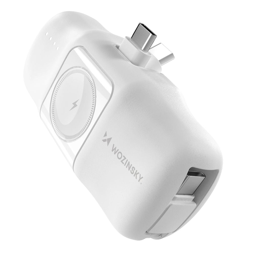 Wozinsky Mini USB-C Powerbank with USB-C & Apple Watch Charger 5000mAh - White