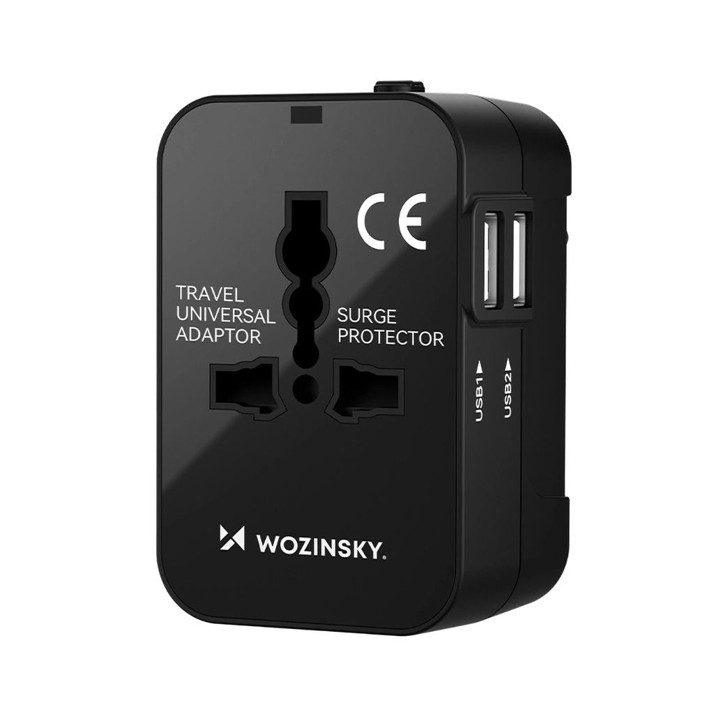 Wozinsky WUTWC Universal Travel Adapter 24W EU/US/AUS/UK/2x USB-A - Black