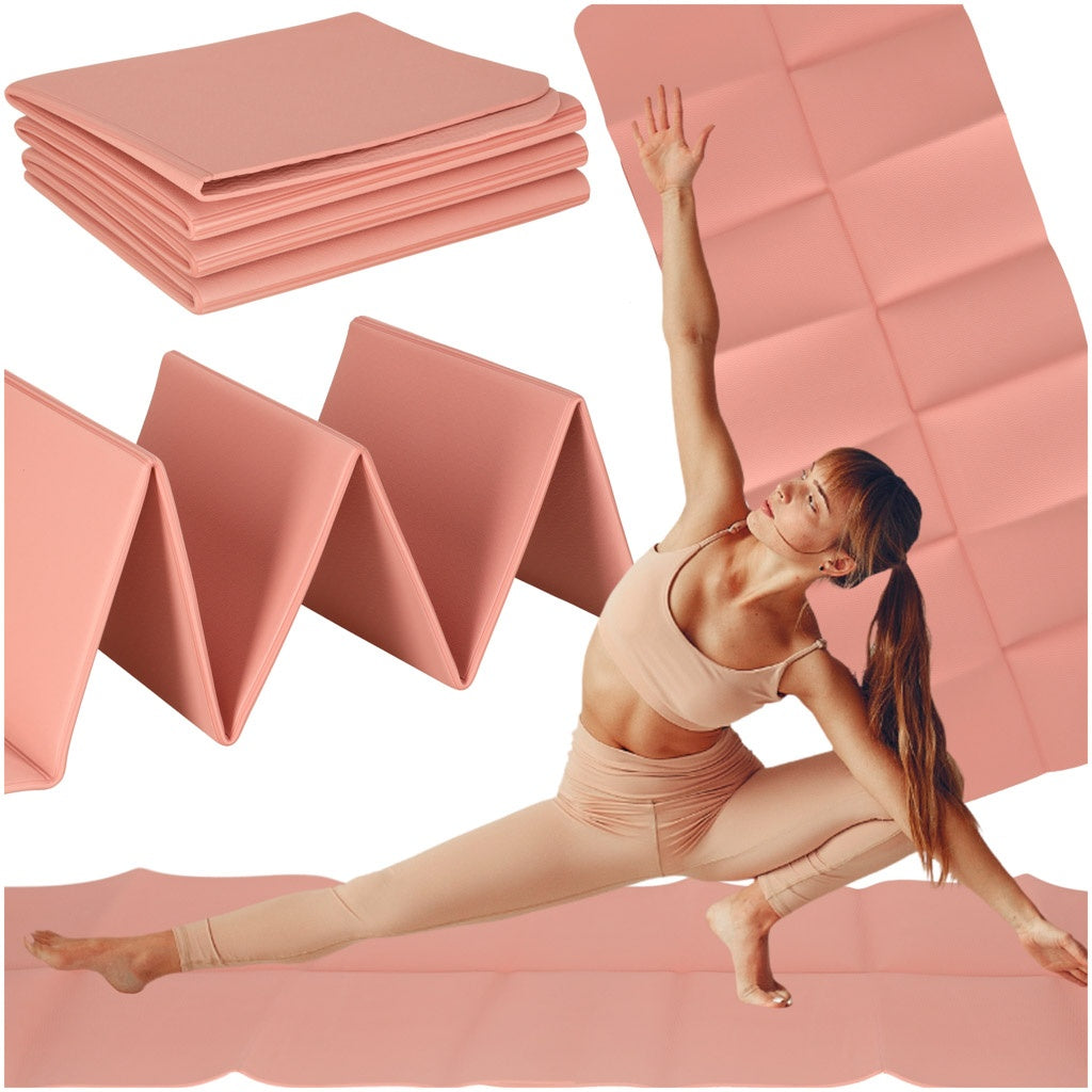 Yoga exercise mat foldable 183x61x0.4 cm pink