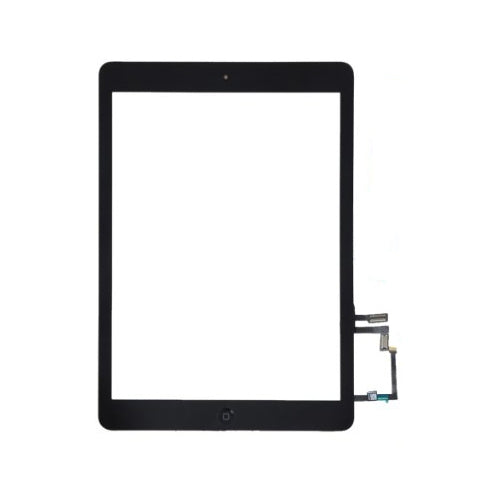 iPad Air glass with tape and home button, Premium - Black