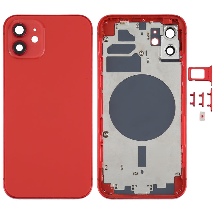 iPhone 12 Complete Glass Back with Frame - Red