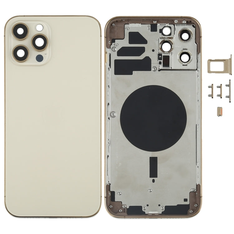 iPhone 12 Pro Max Back Cover Glass with Frame - Gold