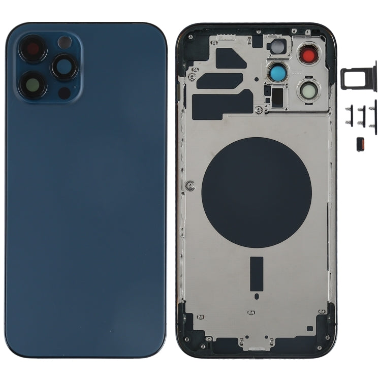 iPhone 12 Pro Max Complete Glass Back with Frame - Blue