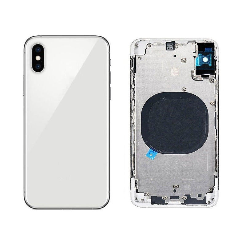 iPhone XS Complete Back Cover Glass with Frame - Silver