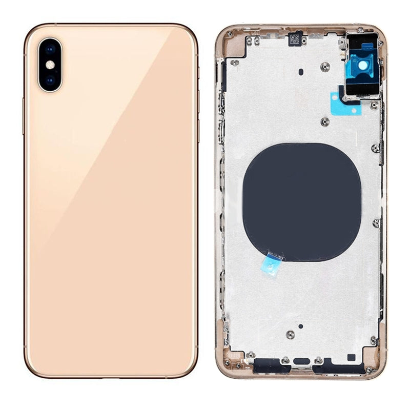 iPhone XS Max Complete Glass Back with Frame - Gold