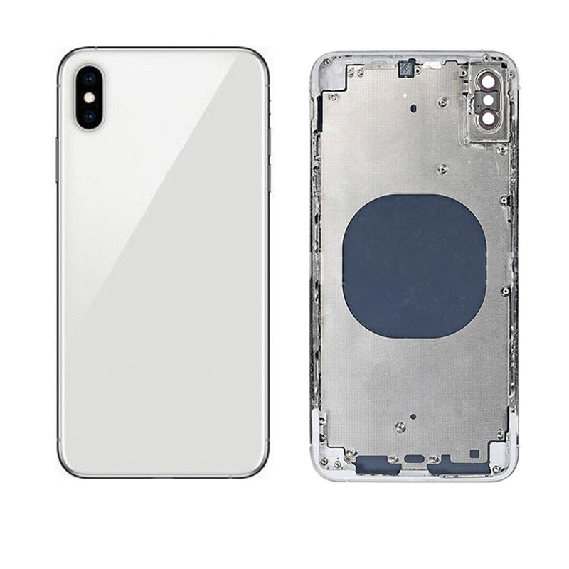 iPhone XS Max Complete Glass Back with Frame - Silver