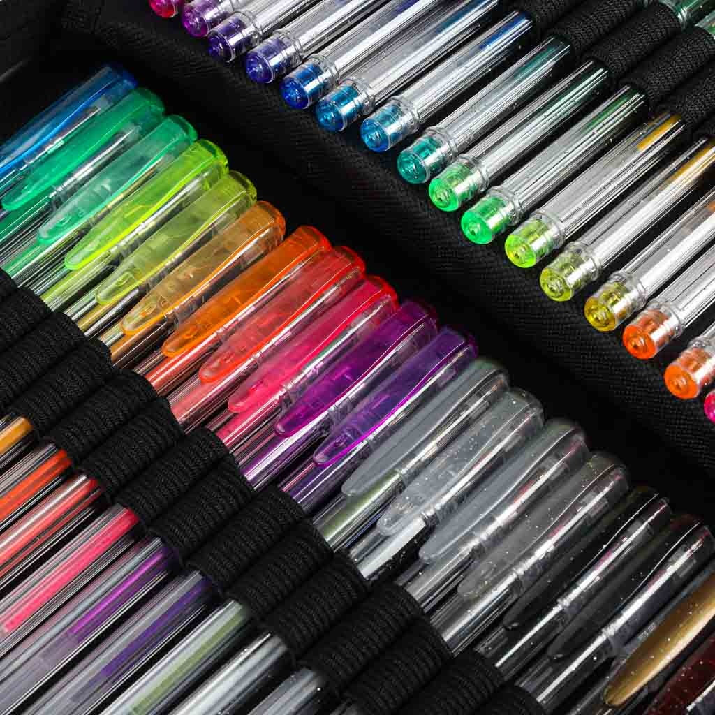 100 Color Gel Pens with Case and Refills
