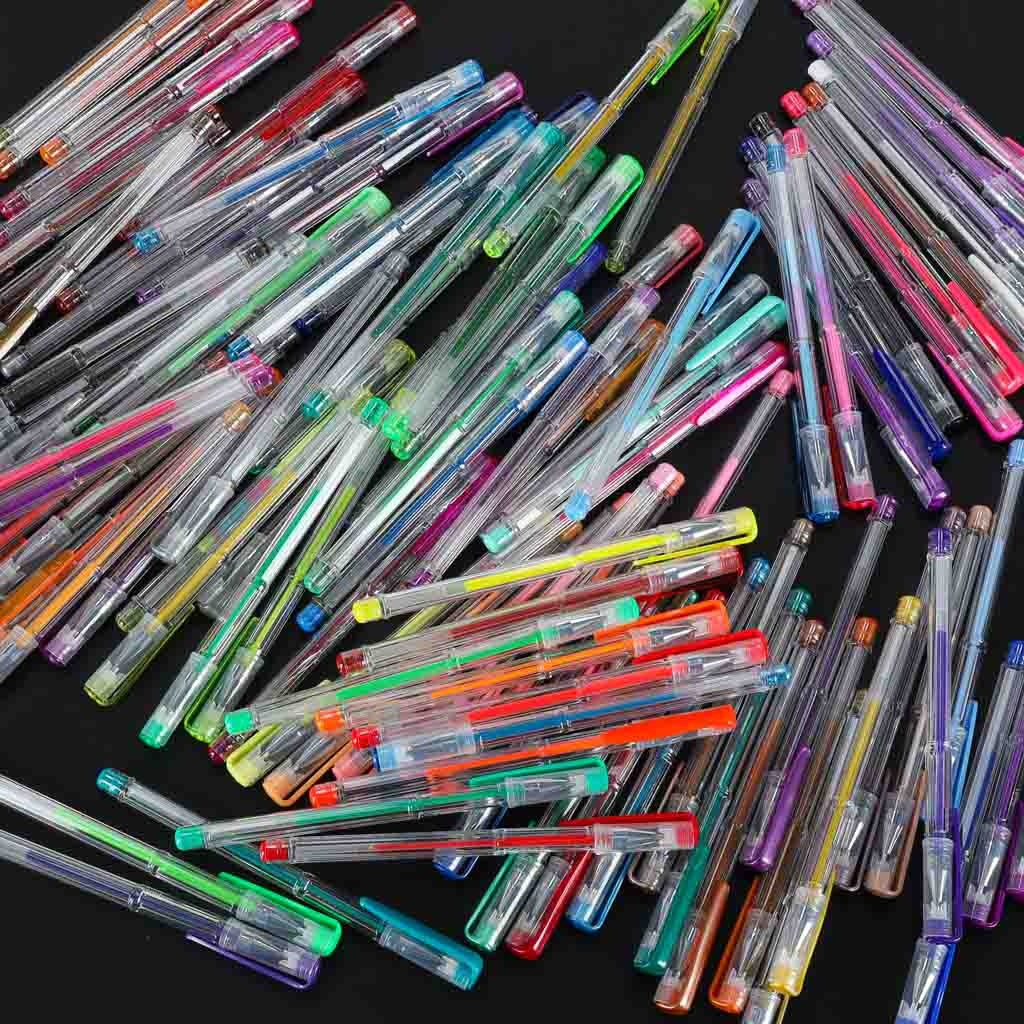 100 Color Gel Pens with Case and Refills
