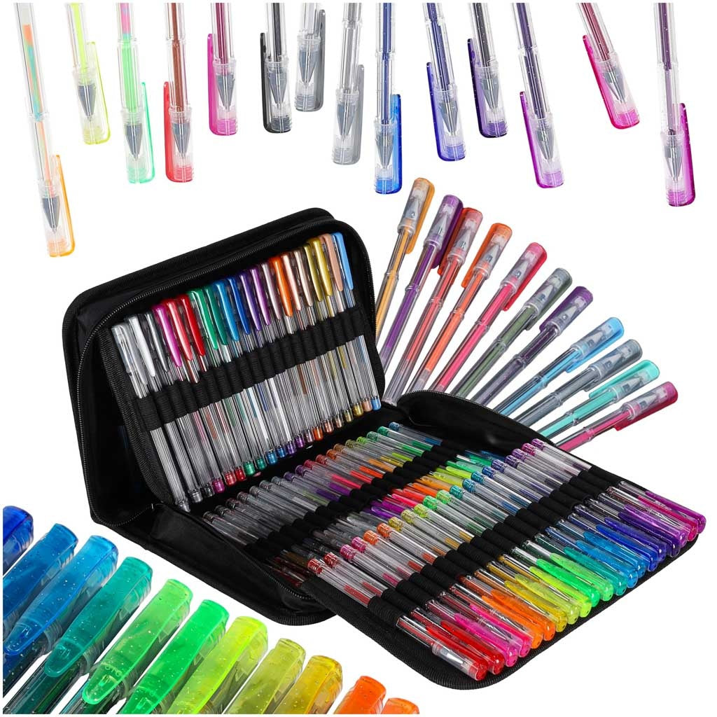 100 Color Gel Pens with Case and Refills