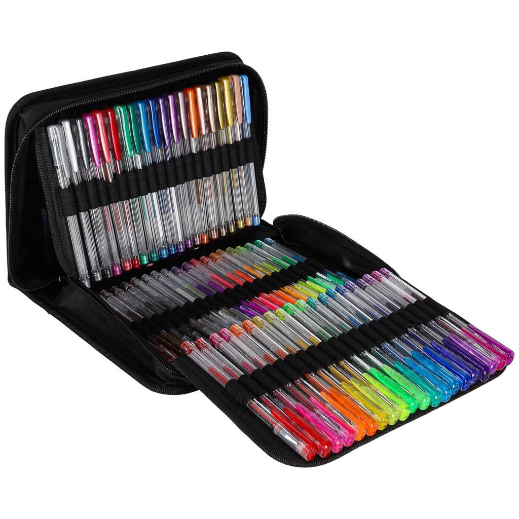 100 Color Gel Pens with Case and Refills