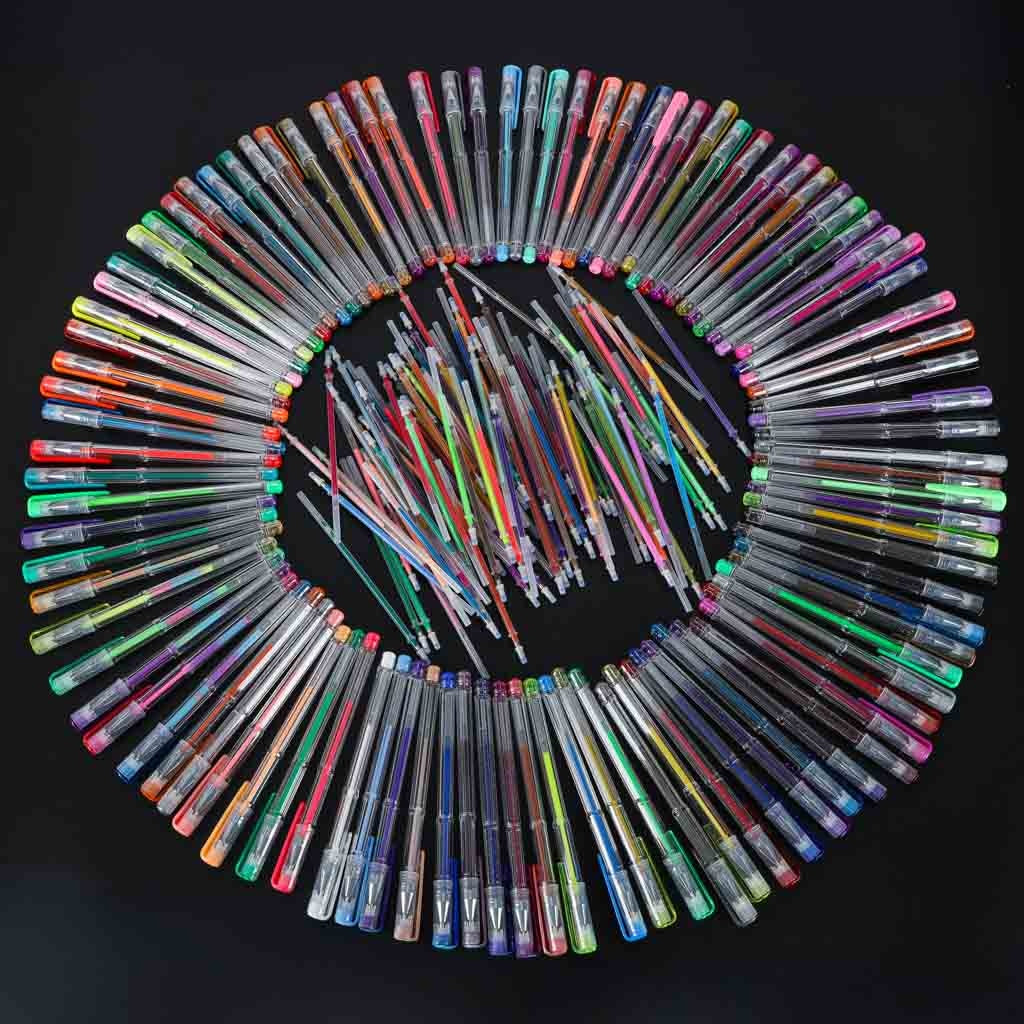 100 Color Gel Pens with Case and Refills