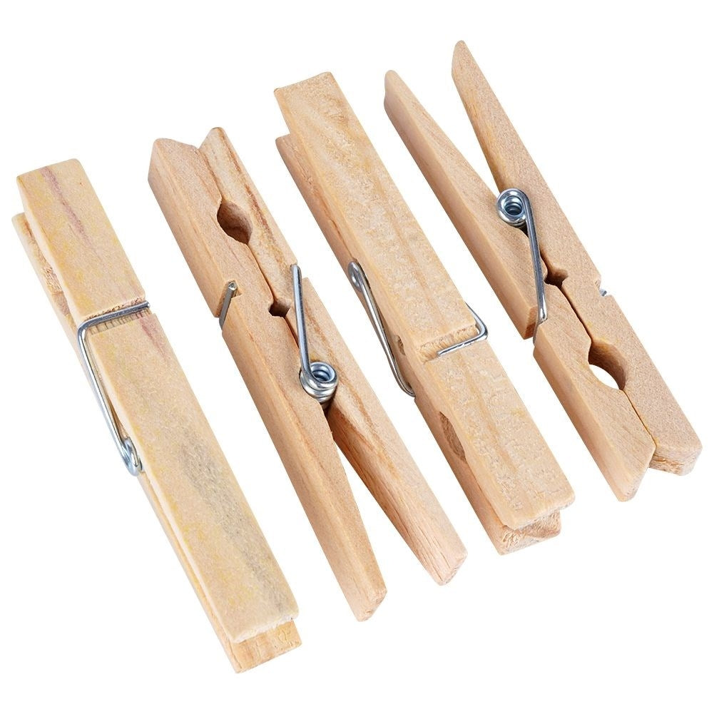 100 Strong and Durable Wooden Clothespins for Laundry