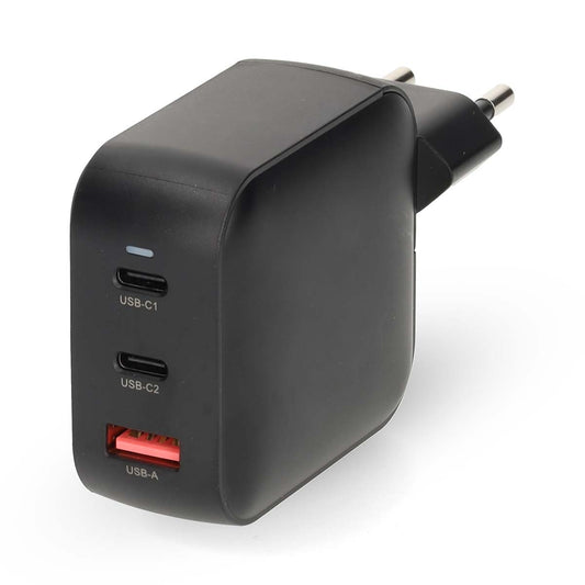 100W GaN Wall Charger, 3 Ports, USB-C PD & USB-A Quick Charge
