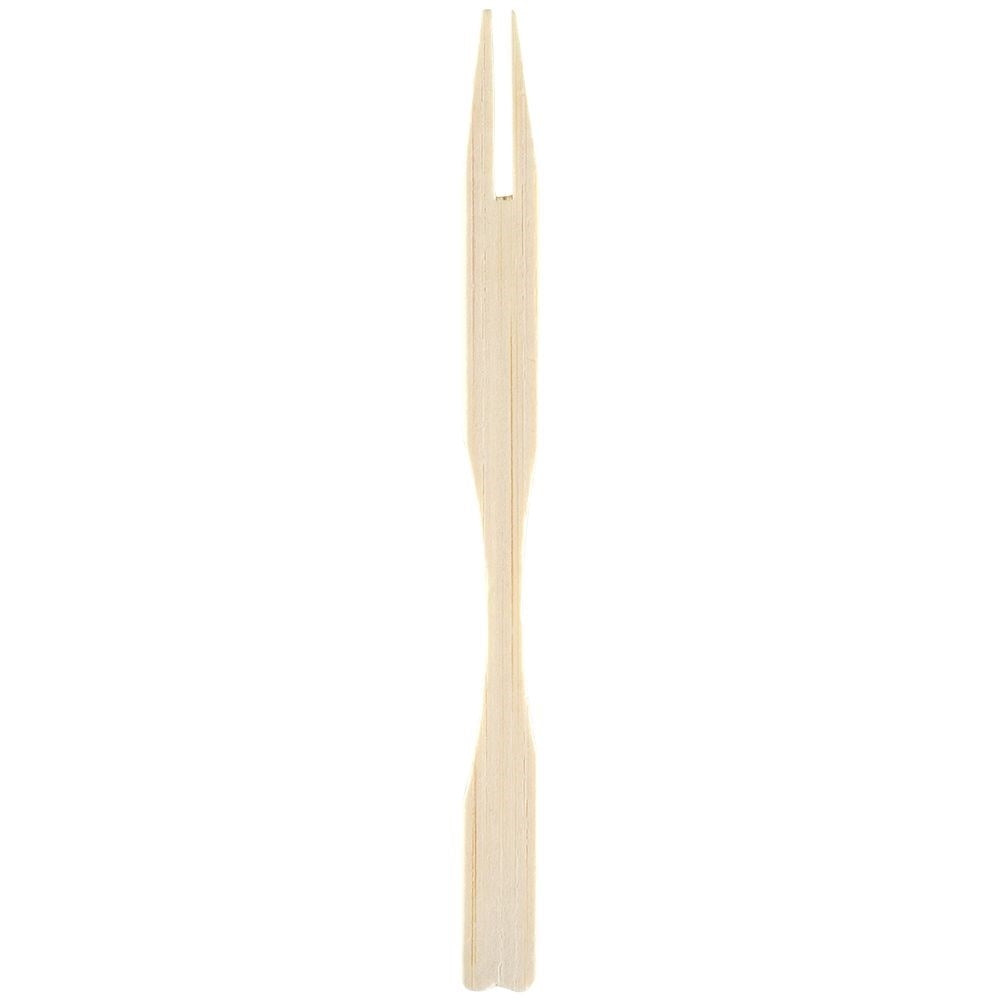 100 Wooden Bamboo Forks for Snacks & Appetizers - Disposable