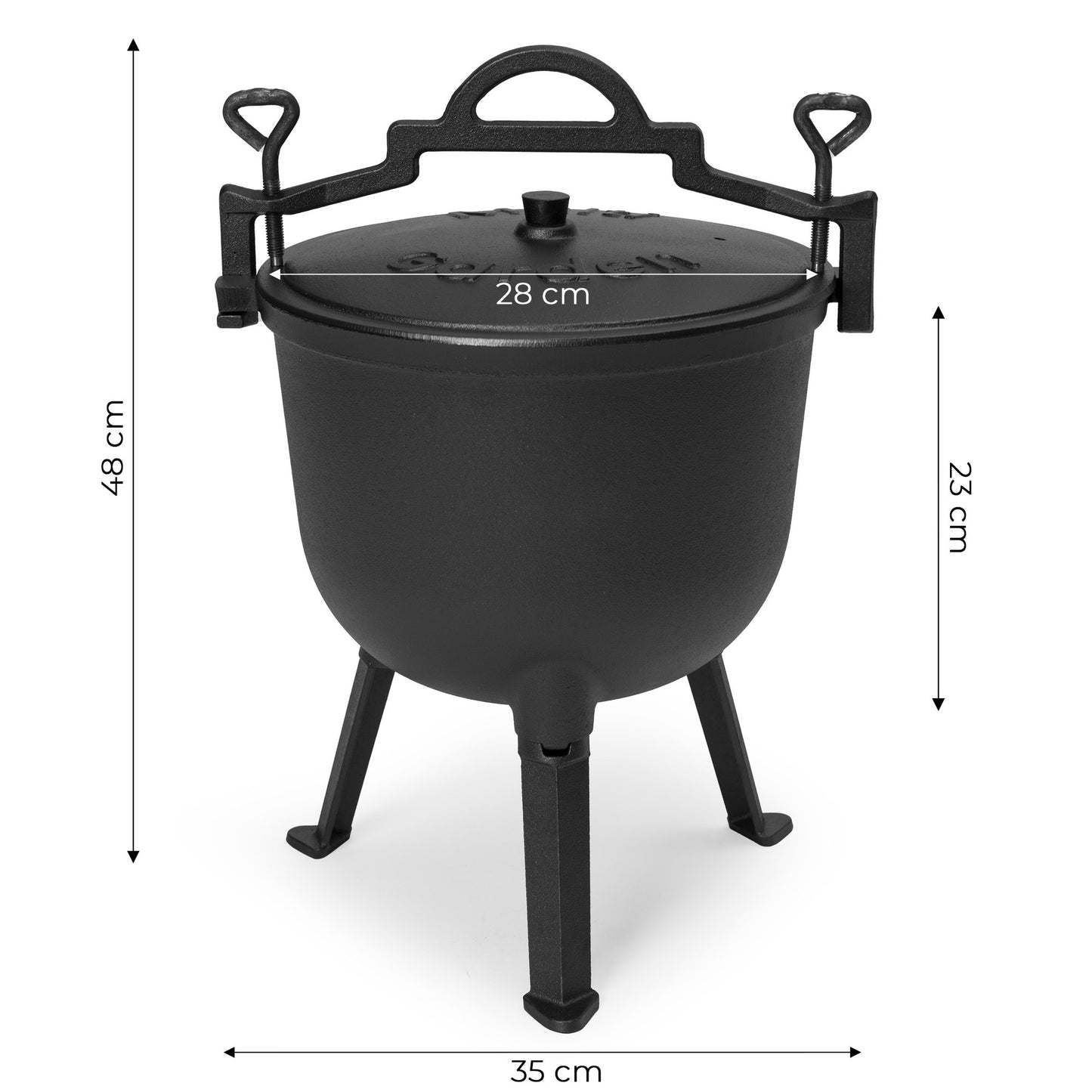 10L Cast Iron Enameled Cauldron for Campfires