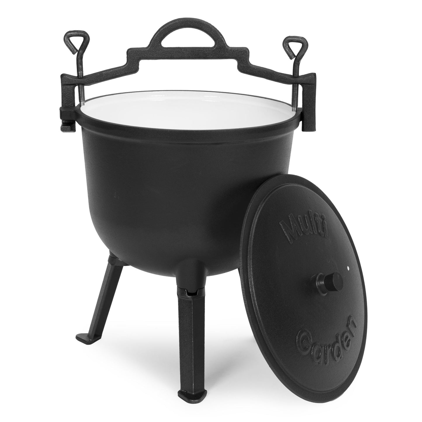 10L Cast Iron Enameled Cauldron for Campfires