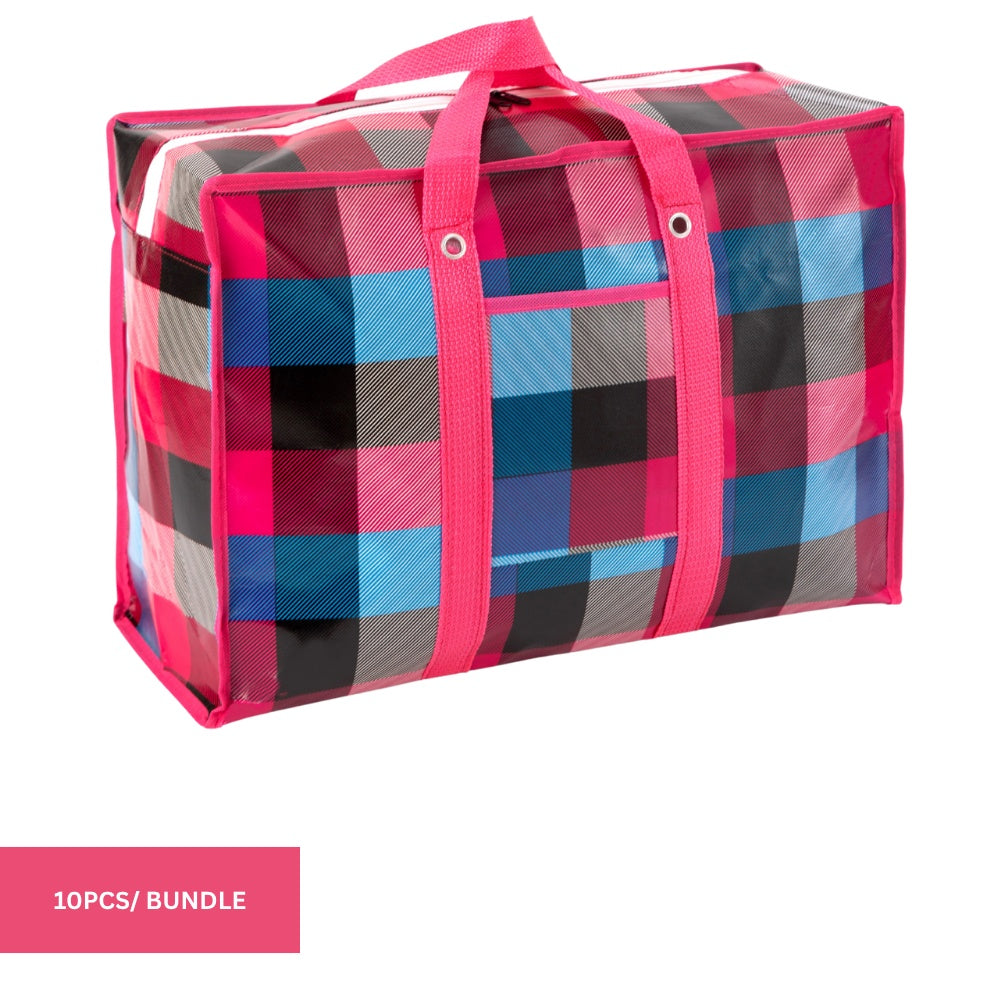 10-Piece Reusable Grocery Bags, Non-Woven, Zipper, 60x45x20cm